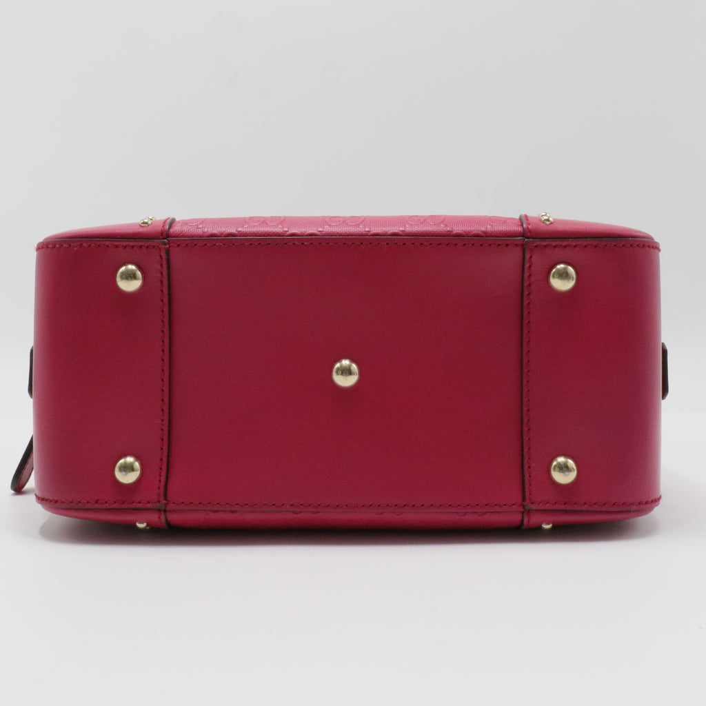 Bright Top Handle Bag Diamante Leather Small