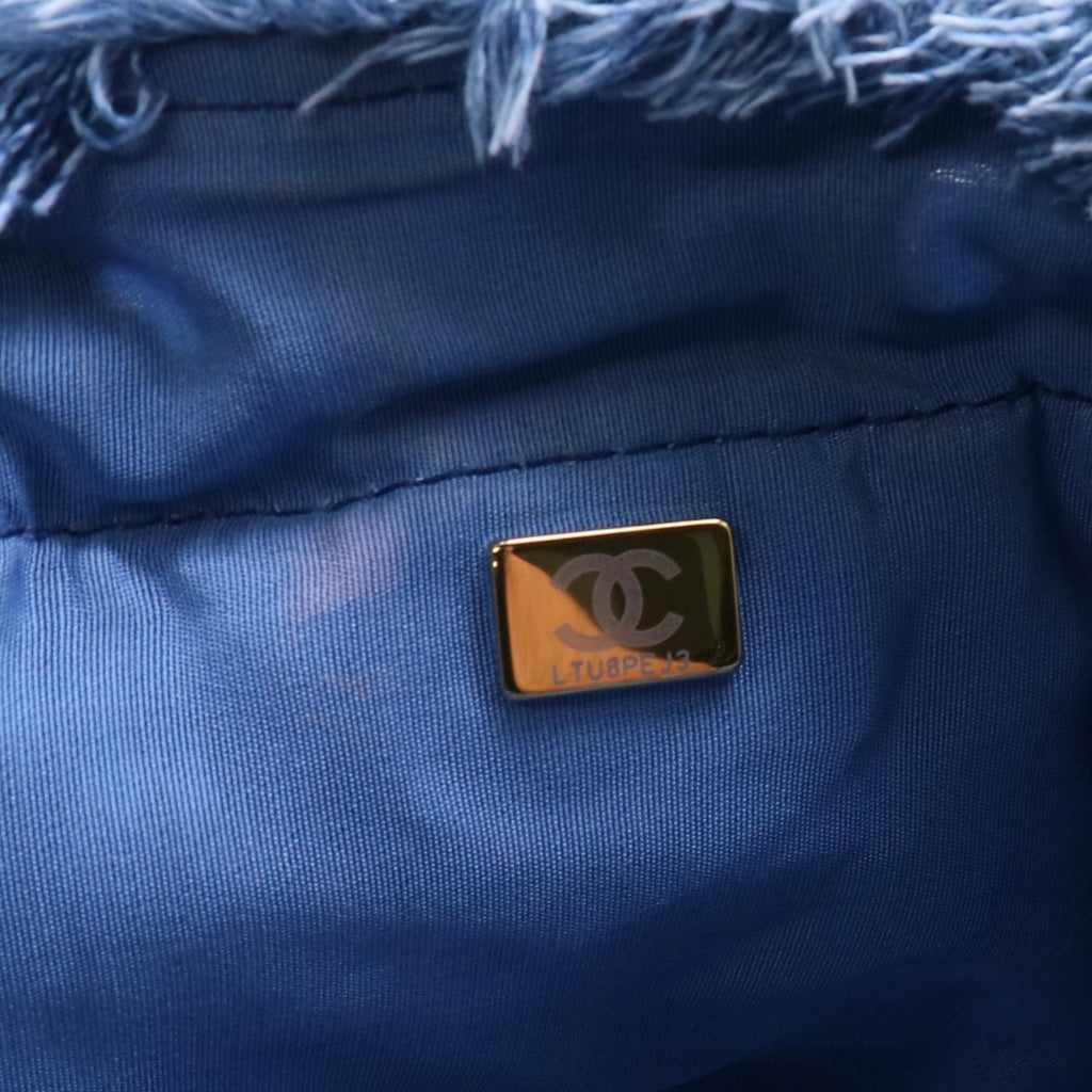 Chanel Denim Logo Chain Bucket Bag twins B22059