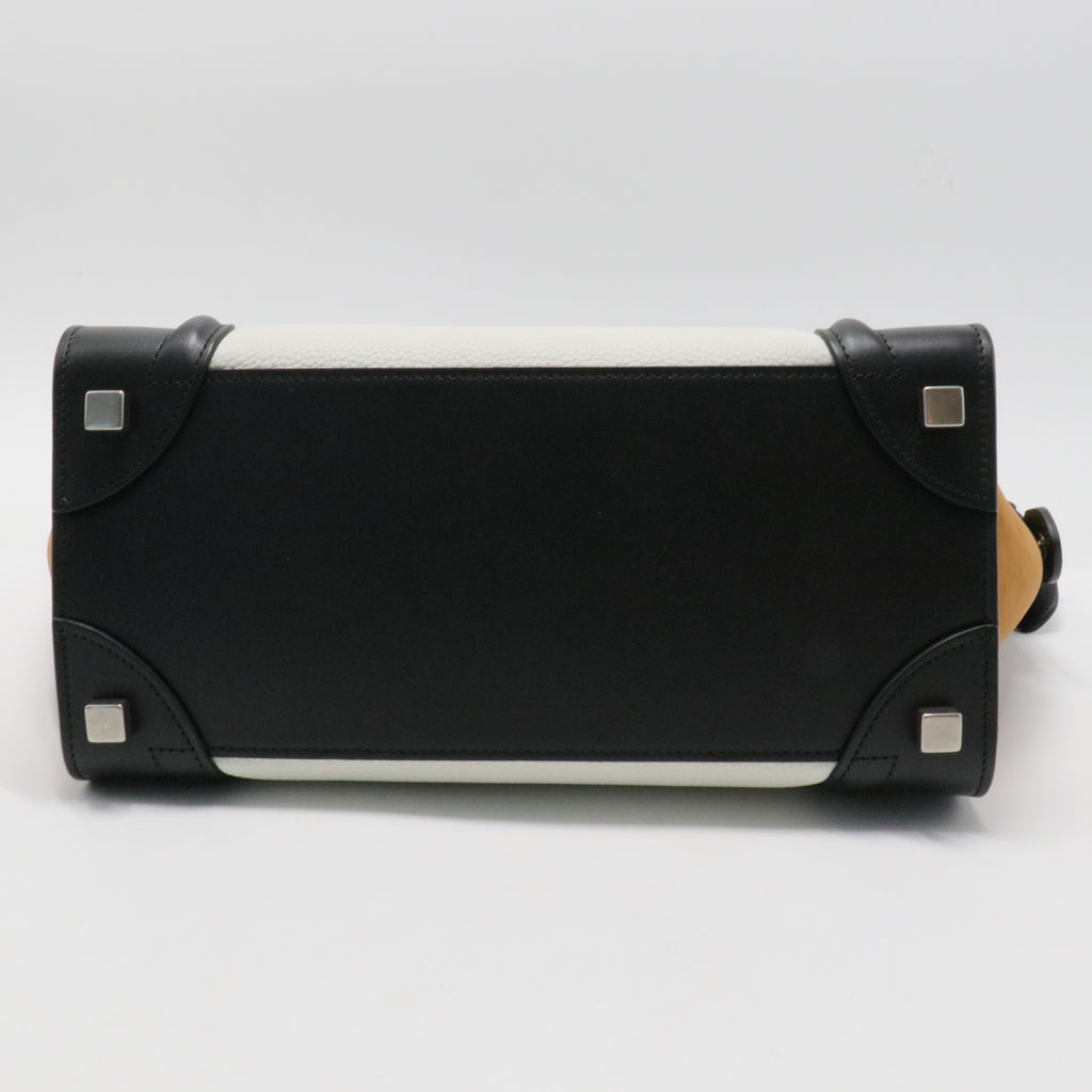 Tricolor Luggage Bag Leather Micro