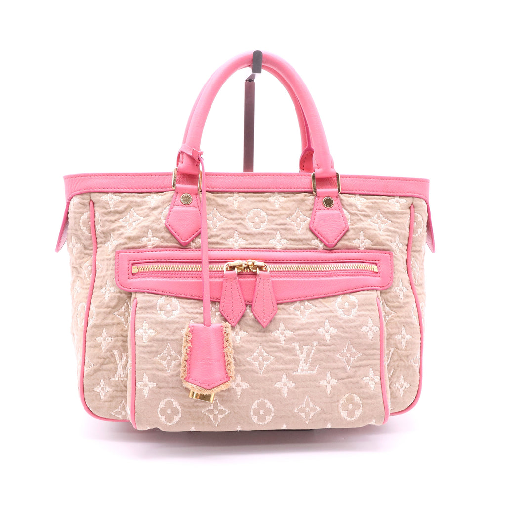 Limited Edition Rose Monogram Sabbia Cabas MM Handbag Twins
