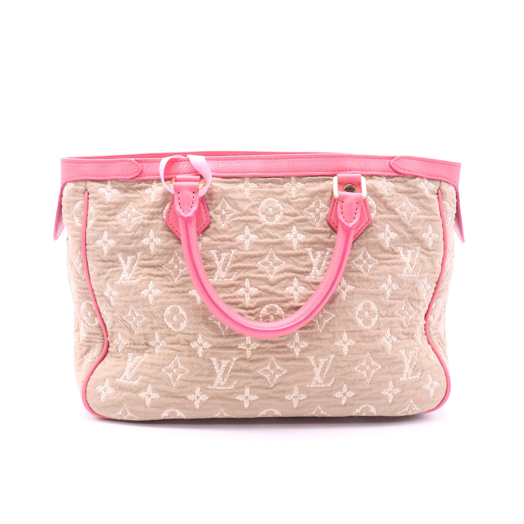 Limited Edition Rose Monogram Sabbia Cabas MM Handbag Twins