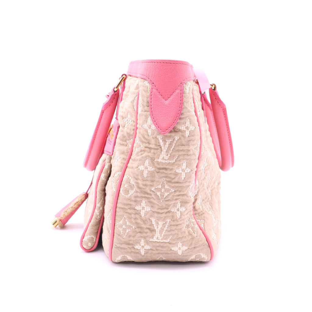 Limited Edition Rose Monogram Sabbia Cabas MM Handbag Twins