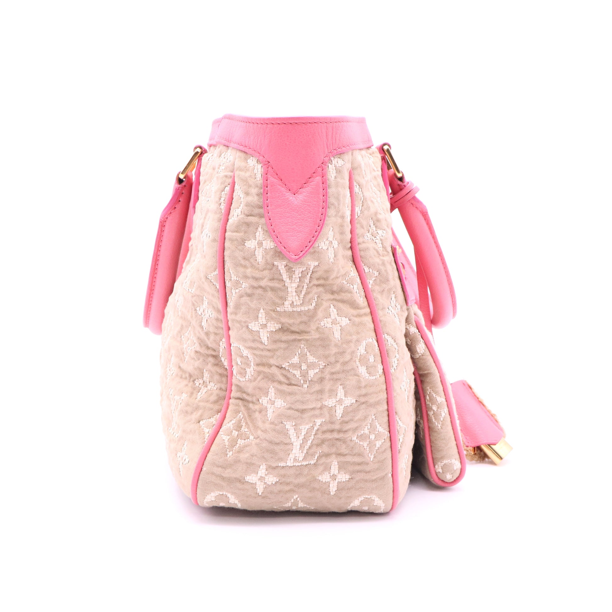 Limited Edition Rose Monogram Sabbia Cabas MM Handbag Twins