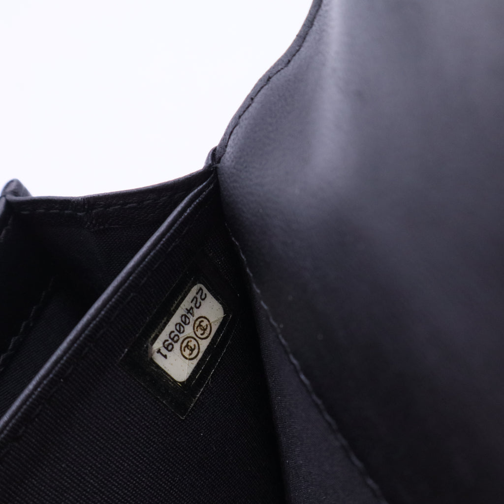 Camellia Continental Wallet in Black Camellia Embossed Leather W20210