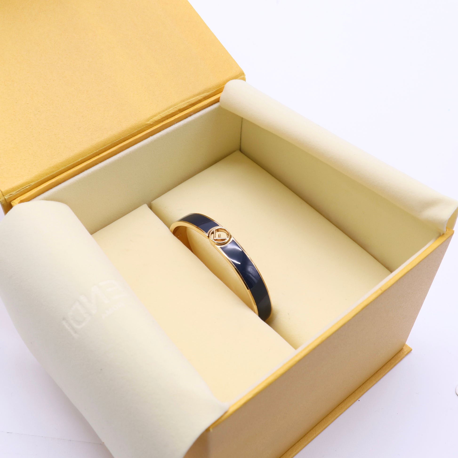 Fendi Fendista Two Tone Enamel Gold Tone Bracelet S twins