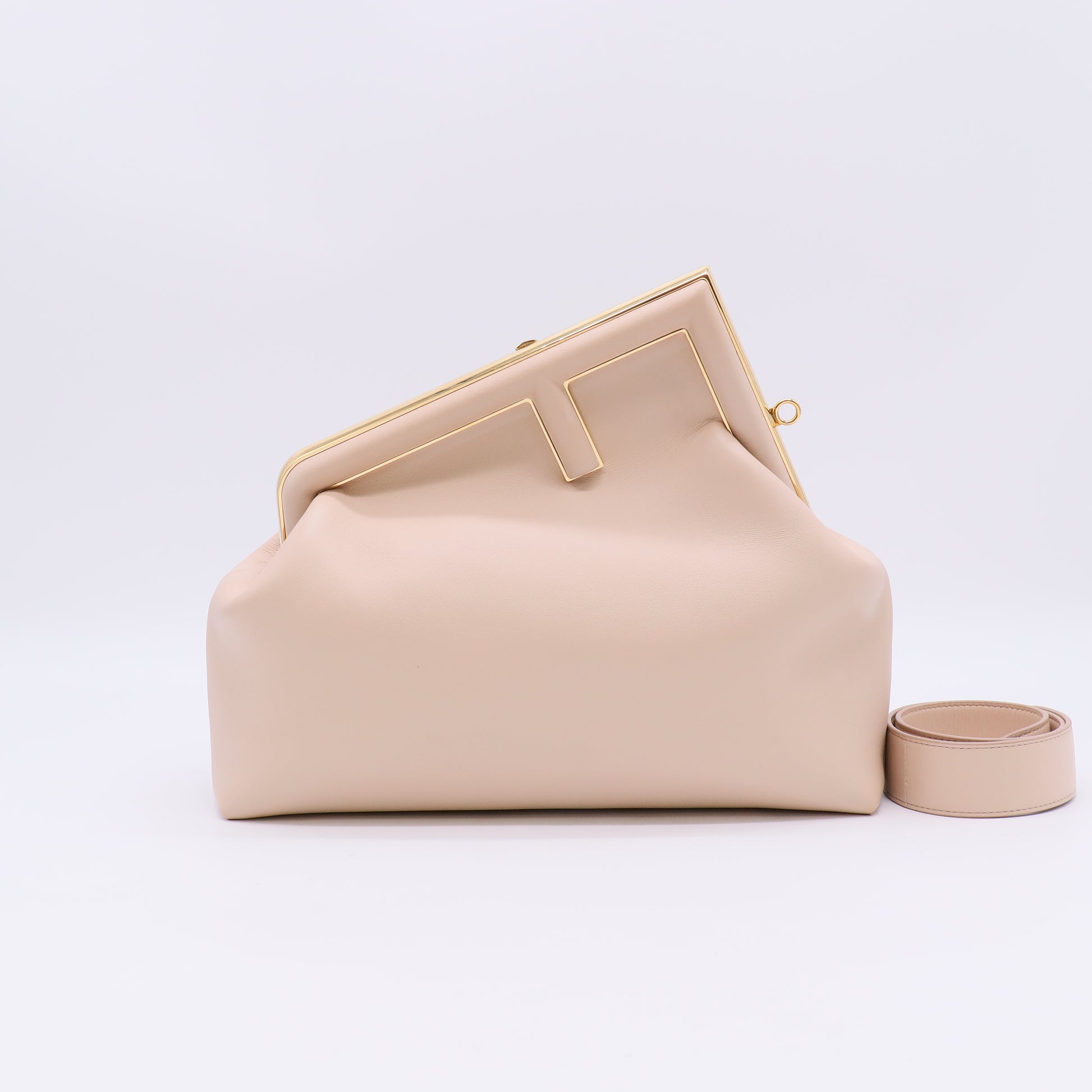 Fendi First Medium Bag in Poudre Pink/Beige Nappa Leather B23180