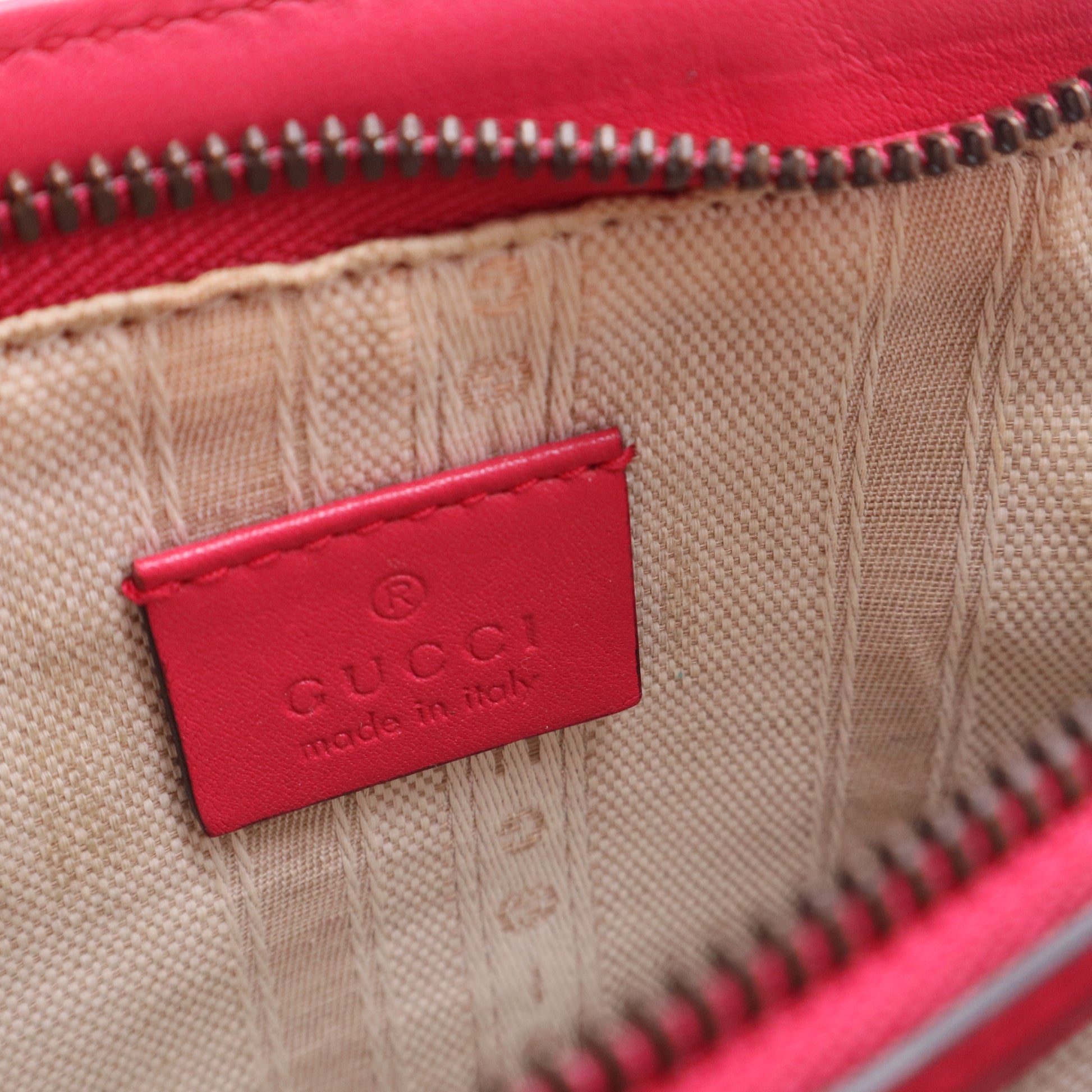 Gucci Bright Patent Leather Tote Bag Red Twins