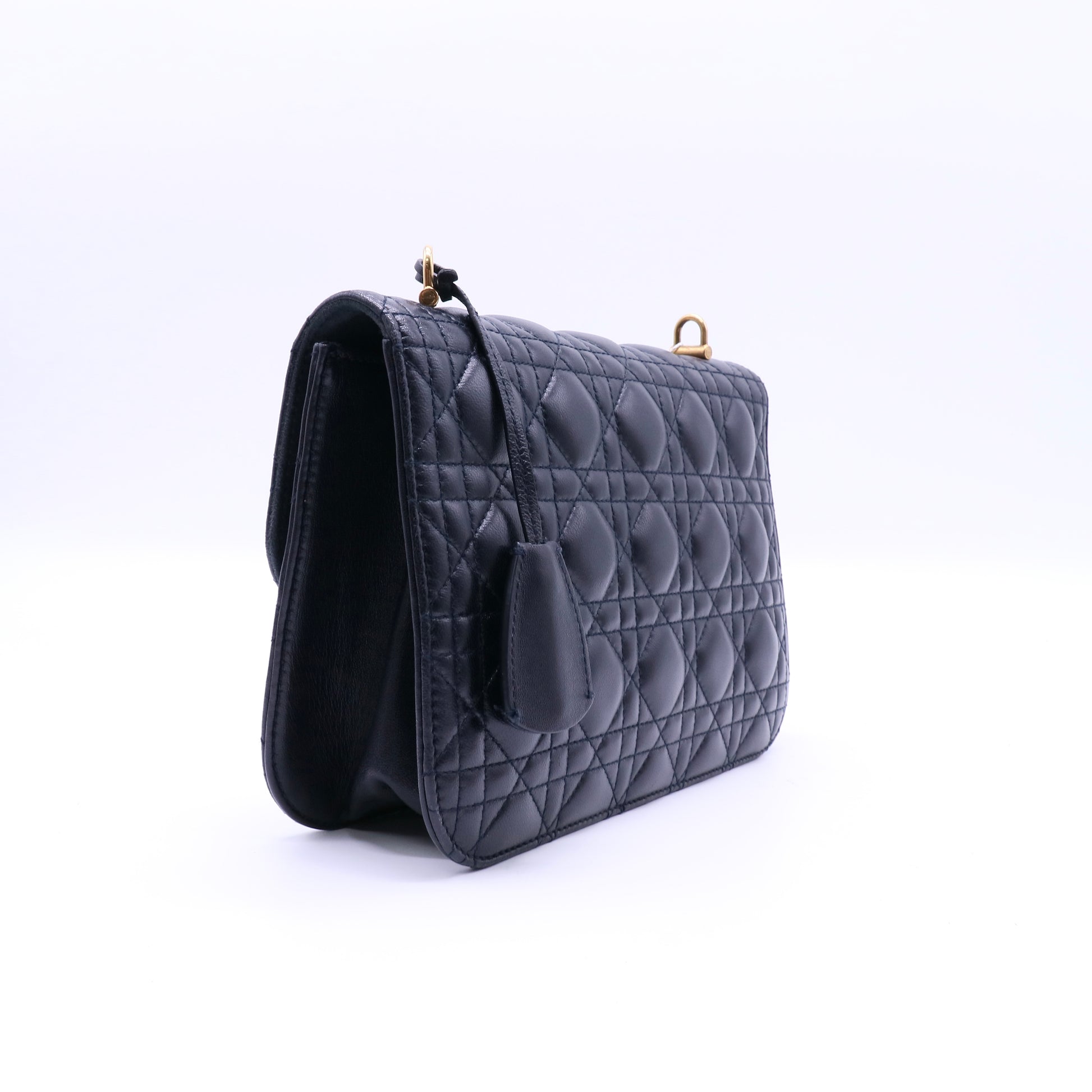 Christian Dior Dioraddict Flap Bag Cannage Quilt Lambskin Medium twins LDJ4076
