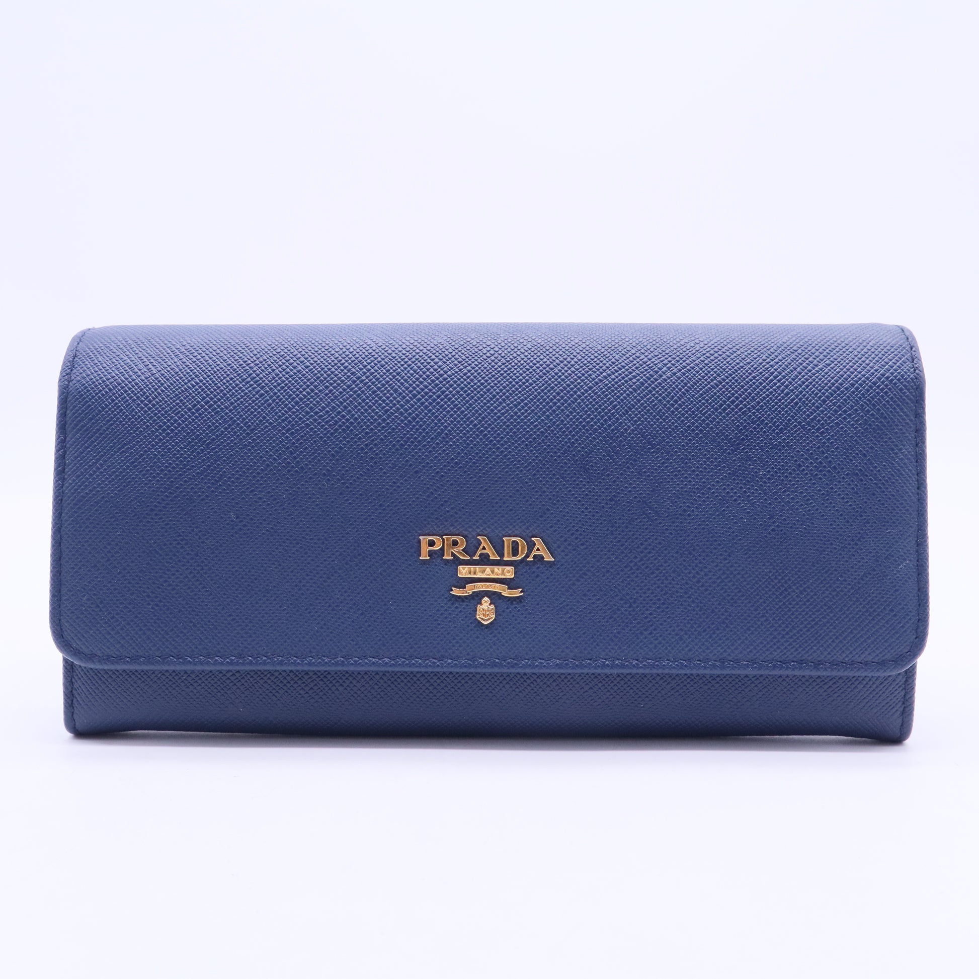 Saffiano Metal Continental Flap Travel Wallet Bluette W20291