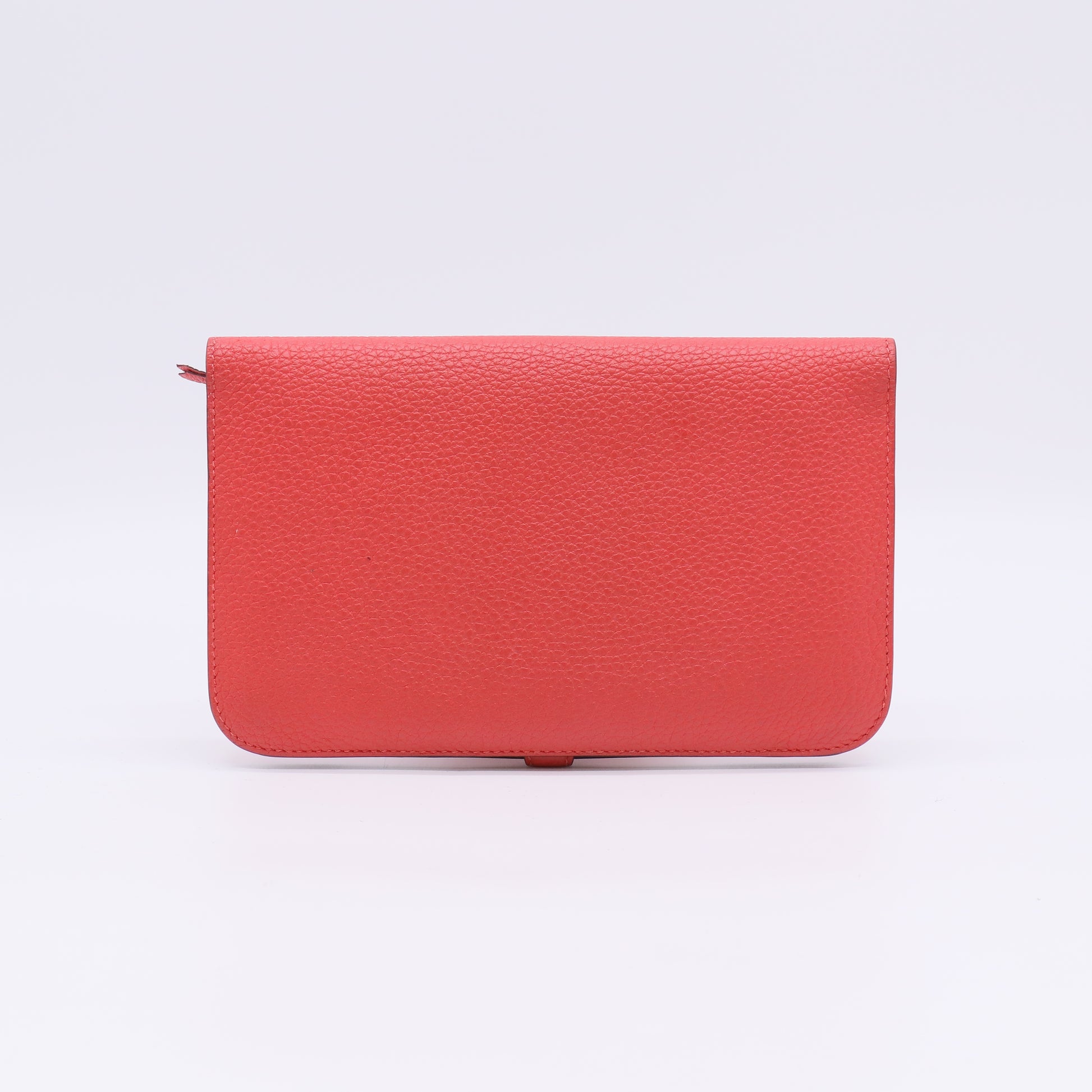 Red Clemence Dogon Long Wallet Leather Pony-style calfskin W22482