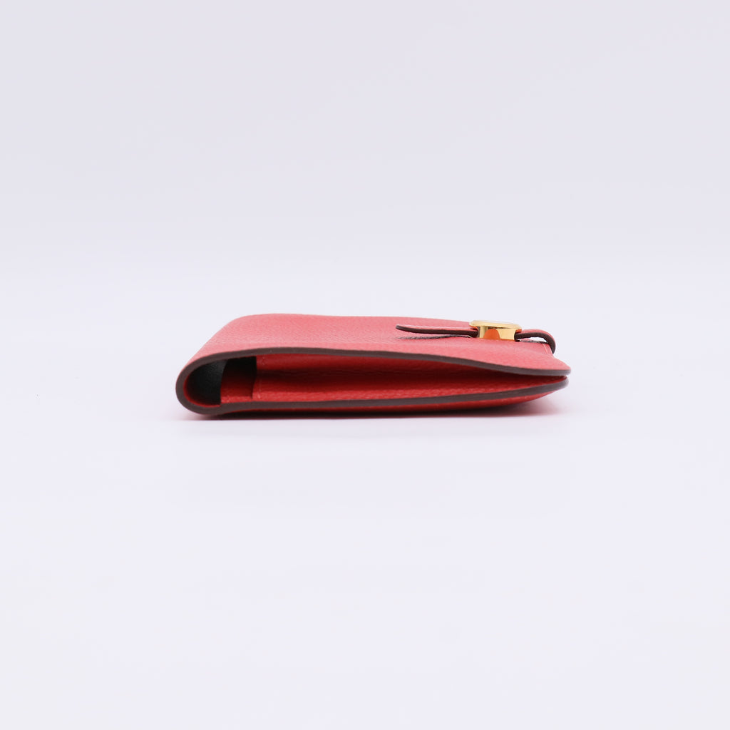 Red Clemence Dogon Long Wallet Leather Pony-style calfskin W22482