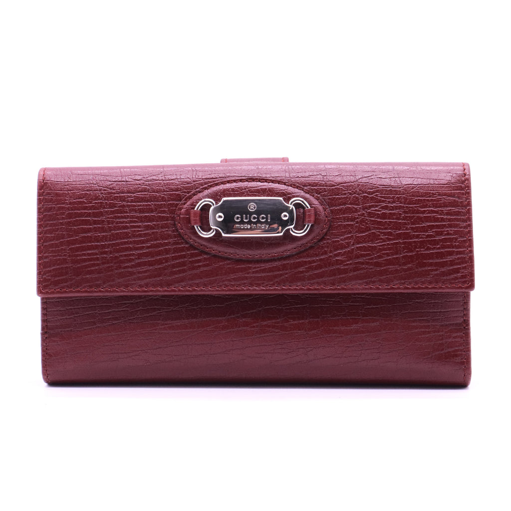 Coral Leather Steel Hardware Horse Bit Portemonnaie Wallets Purse