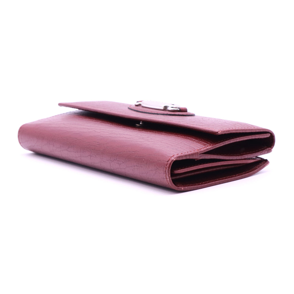 Coral Leather Steel Hardware Horse Bit Portemonnaie Wallets Purse