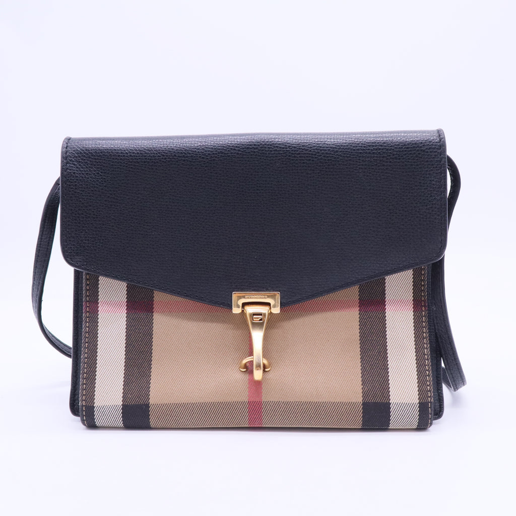 Derby Calfskin Vintage Check Small Macken Crossbody Bag Black B12188