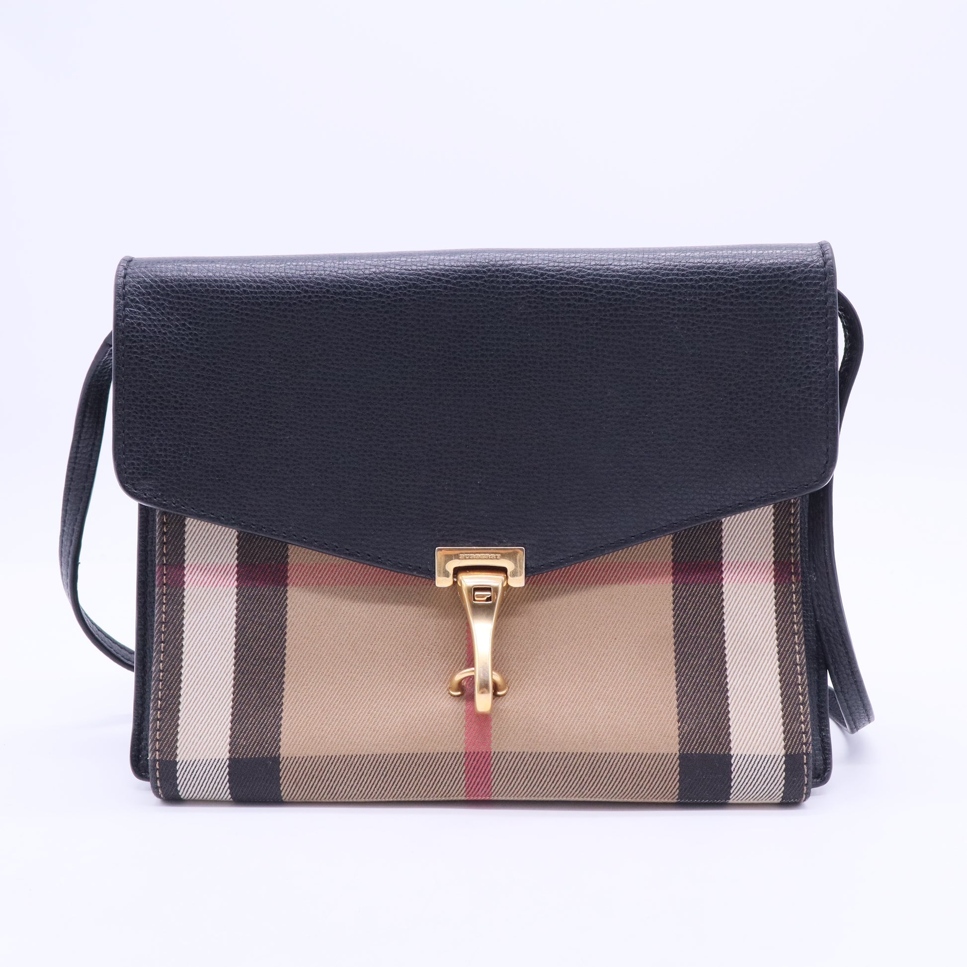 Derby Calfskin Vintage Check Small Macken Crossbody Bag Black B12188