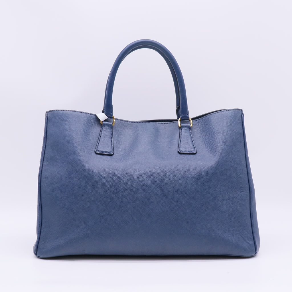 Blue Saffiano Lux Leather Large Tote Bag B23884