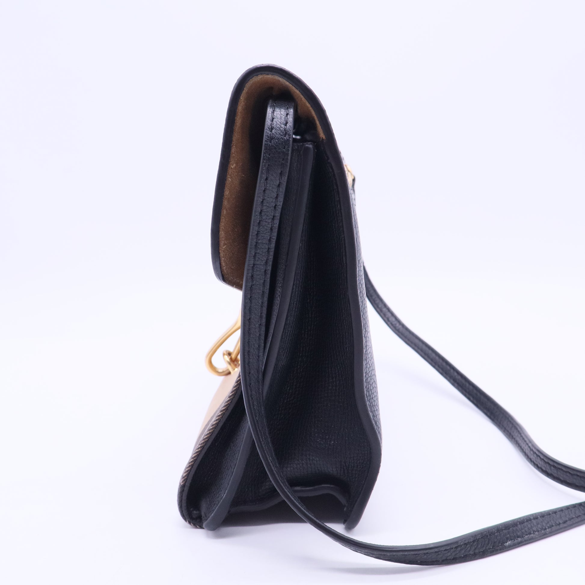 Derby Calfskin Vintage Check Small Macken Crossbody Bag Black B12188