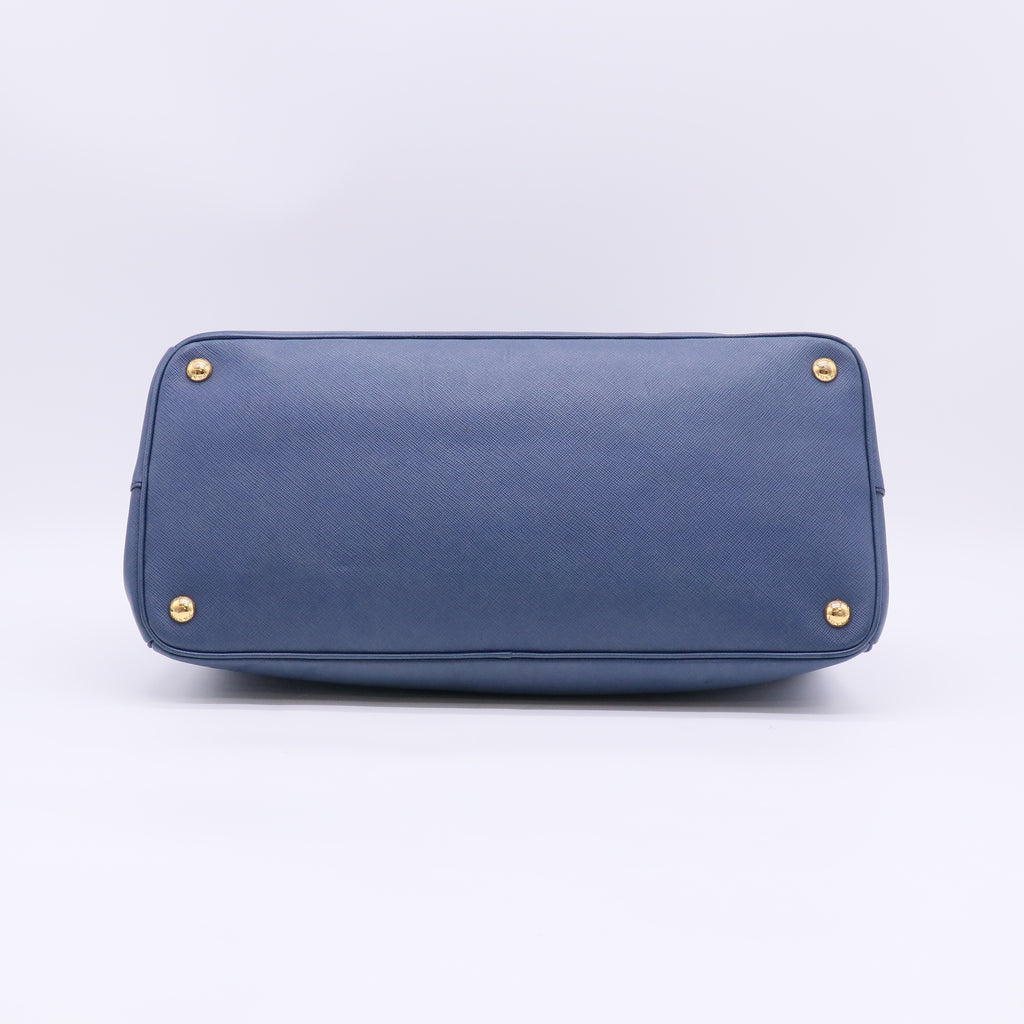 Blue Saffiano Lux Leather Large Tote Bag B23884