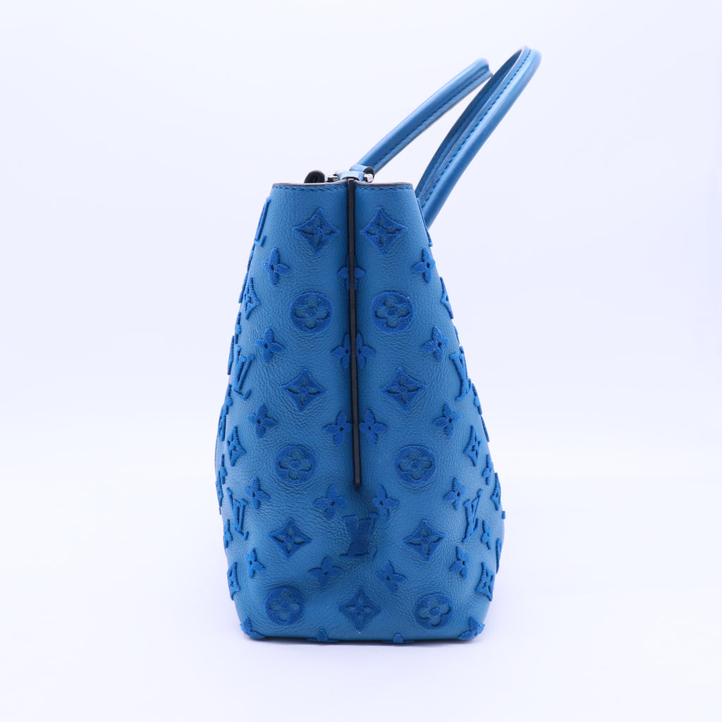 Tote W PM Monogram Velours Blue Lagoon B20012