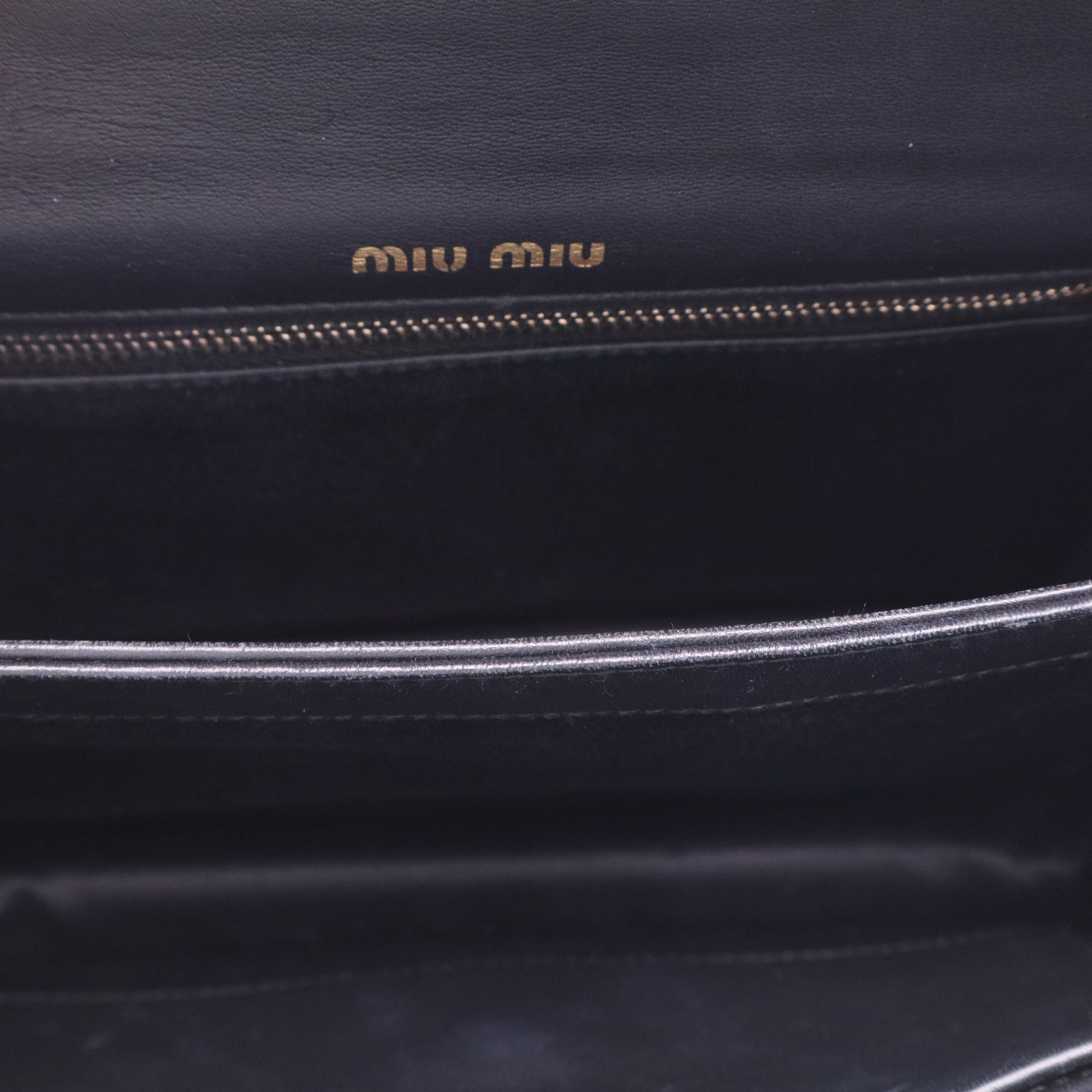 Miu Miu Confidential matelassé nappa balck leather bag twins