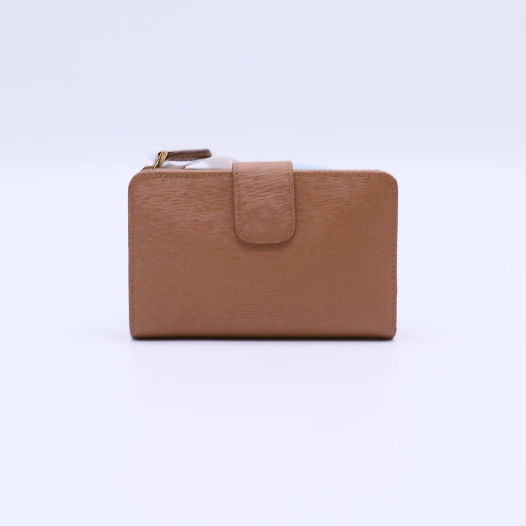 Prada Nude Saffiano Metal Leather Lampo Wallet W21482