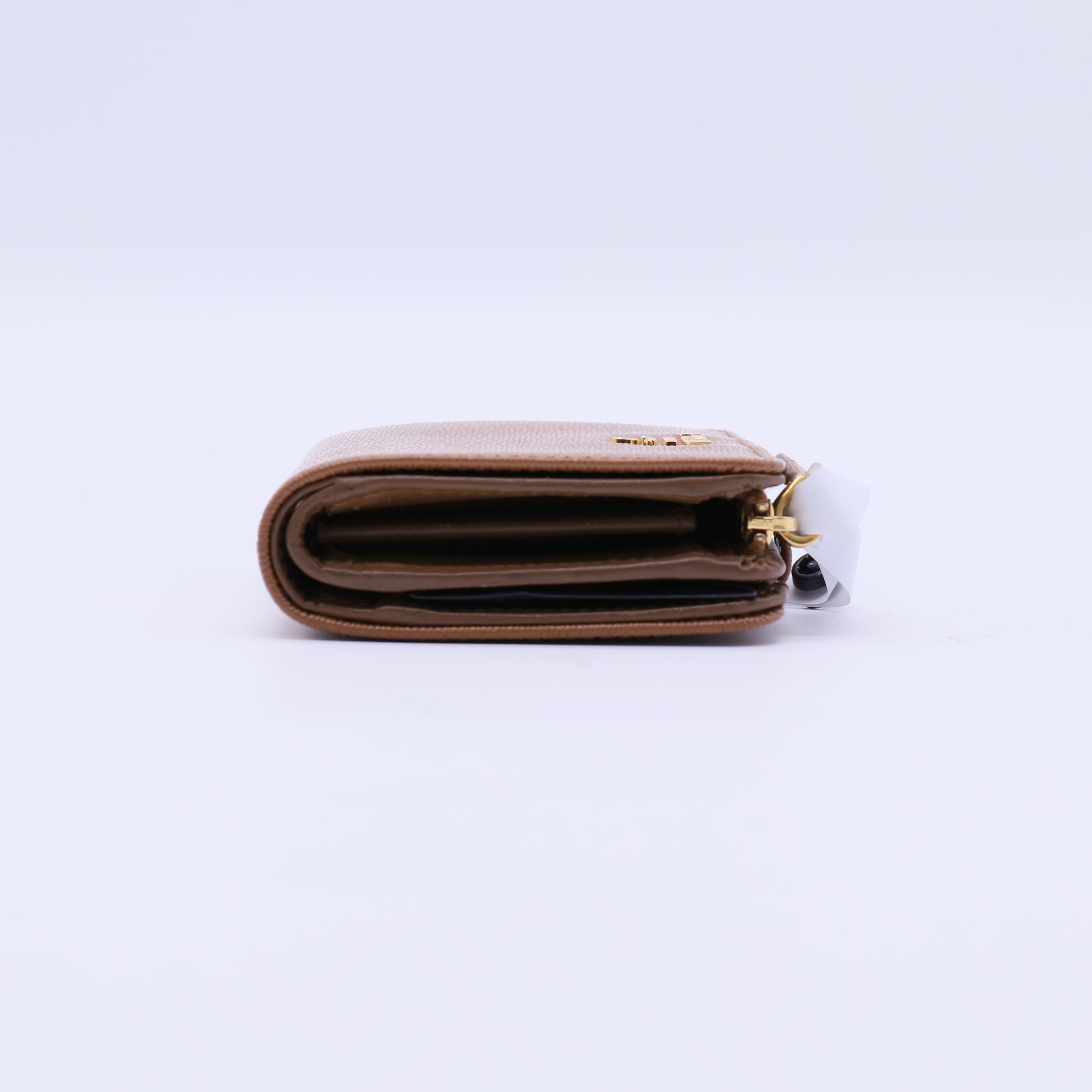 Prada Nude Saffiano Metal Leather Lampo Wallet W21482