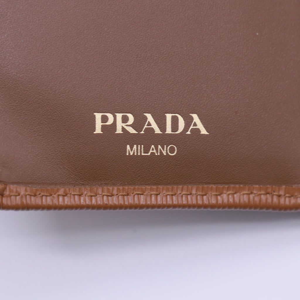Prada Nude Saffiano Metal Leather Lampo Wallet W21482