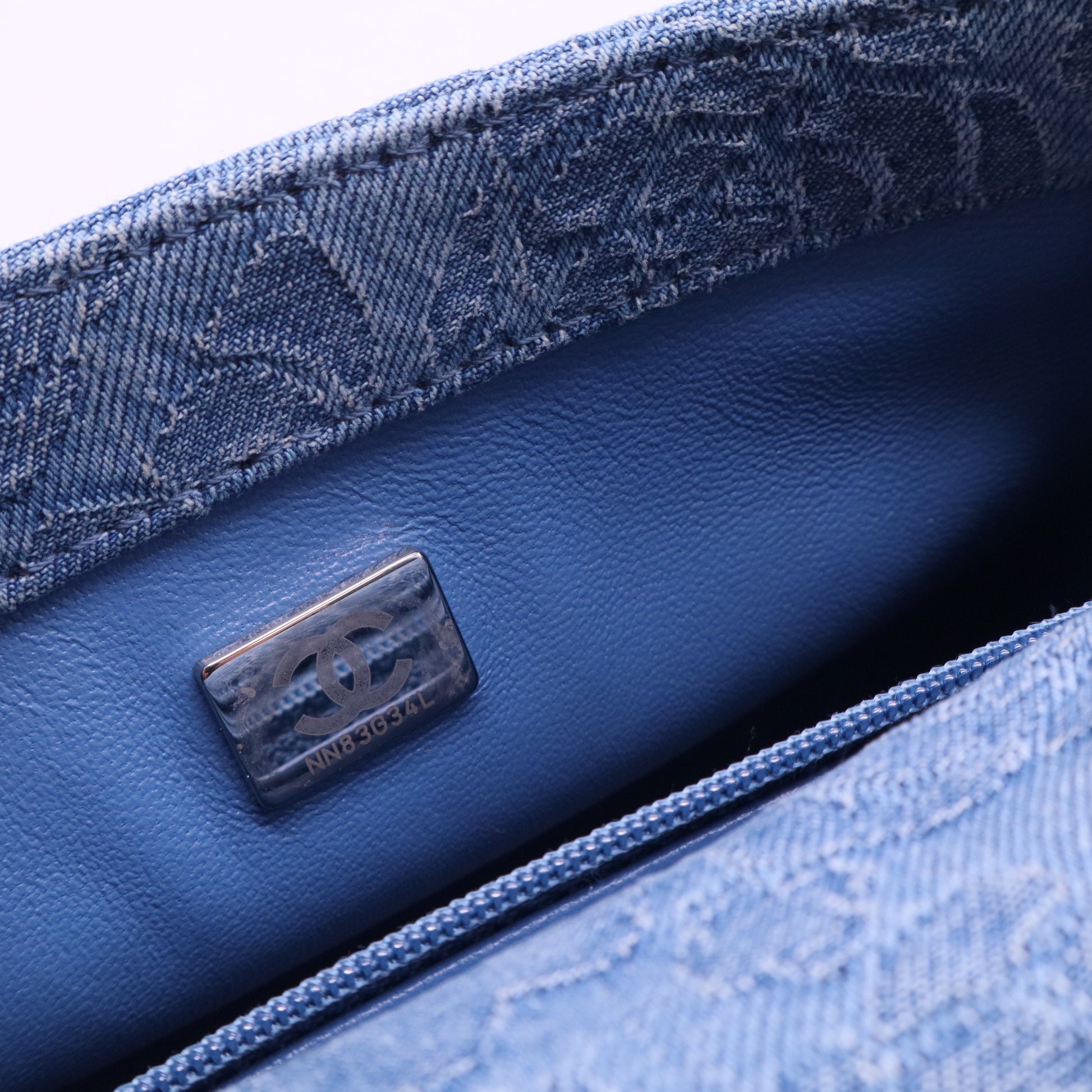 Denim Floral Jacquard Quilted Mini Flap Bag