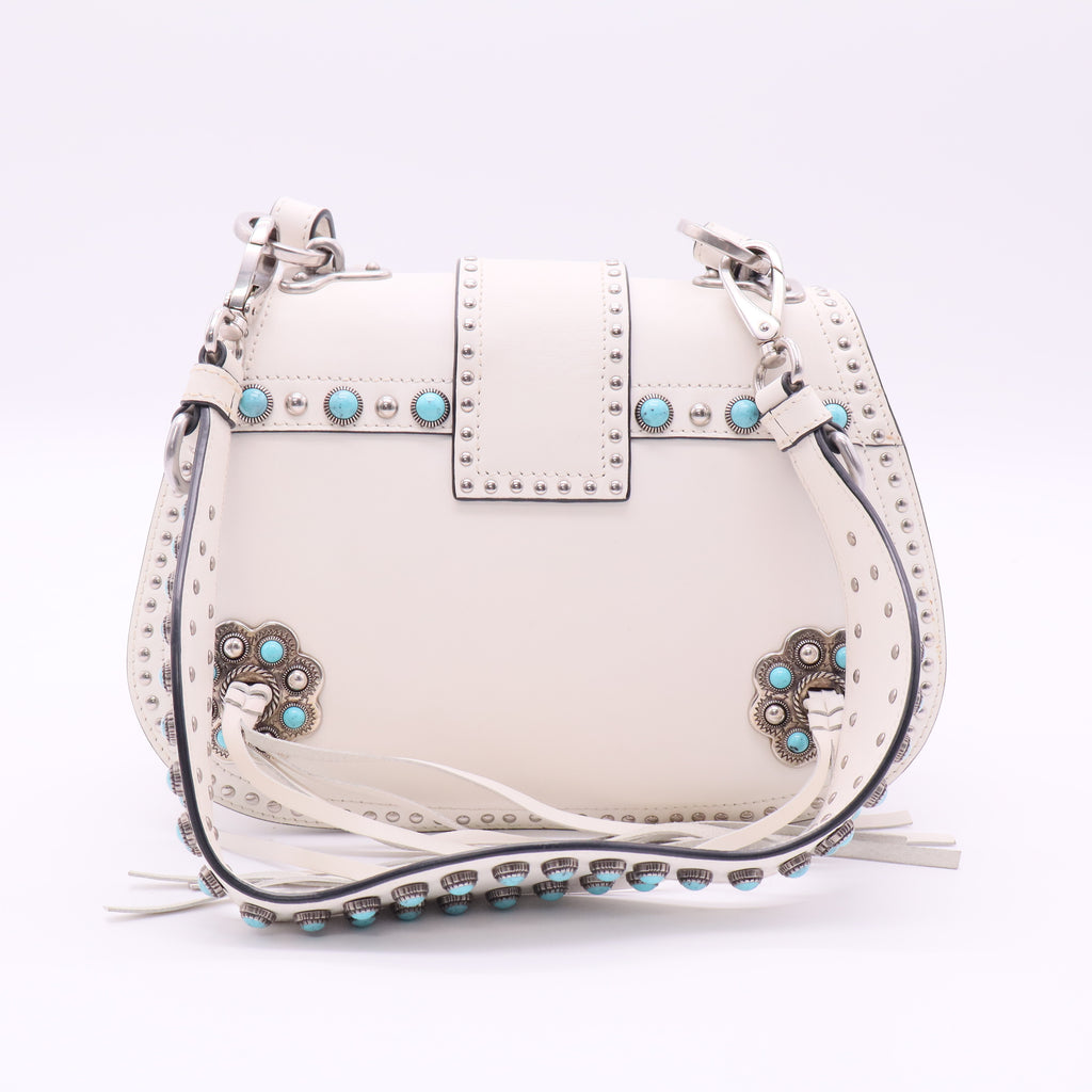 Prada City Folk Cahier Calfskin Studded Crossbody Bag twins