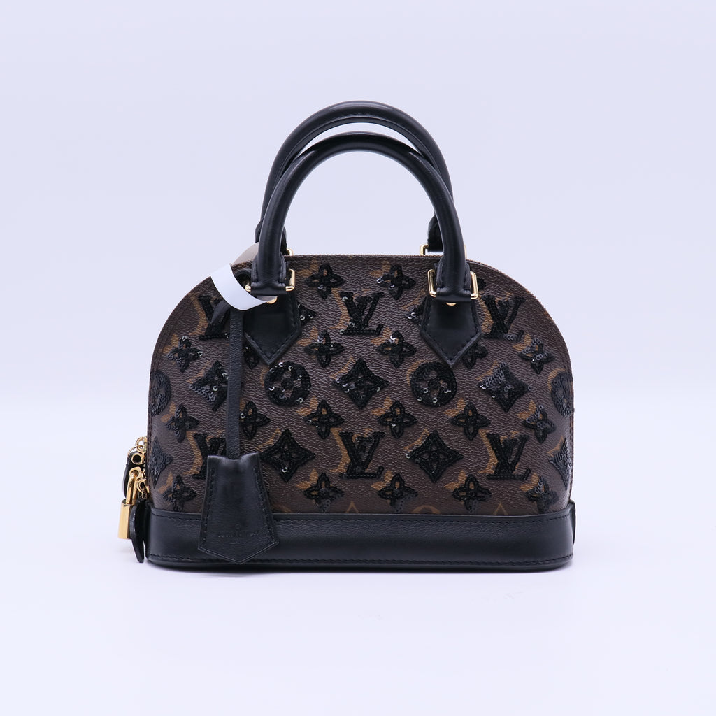 Louis Vuitton Limited Edition Black Monogram Eclipse Alma BB Bag twins B22192