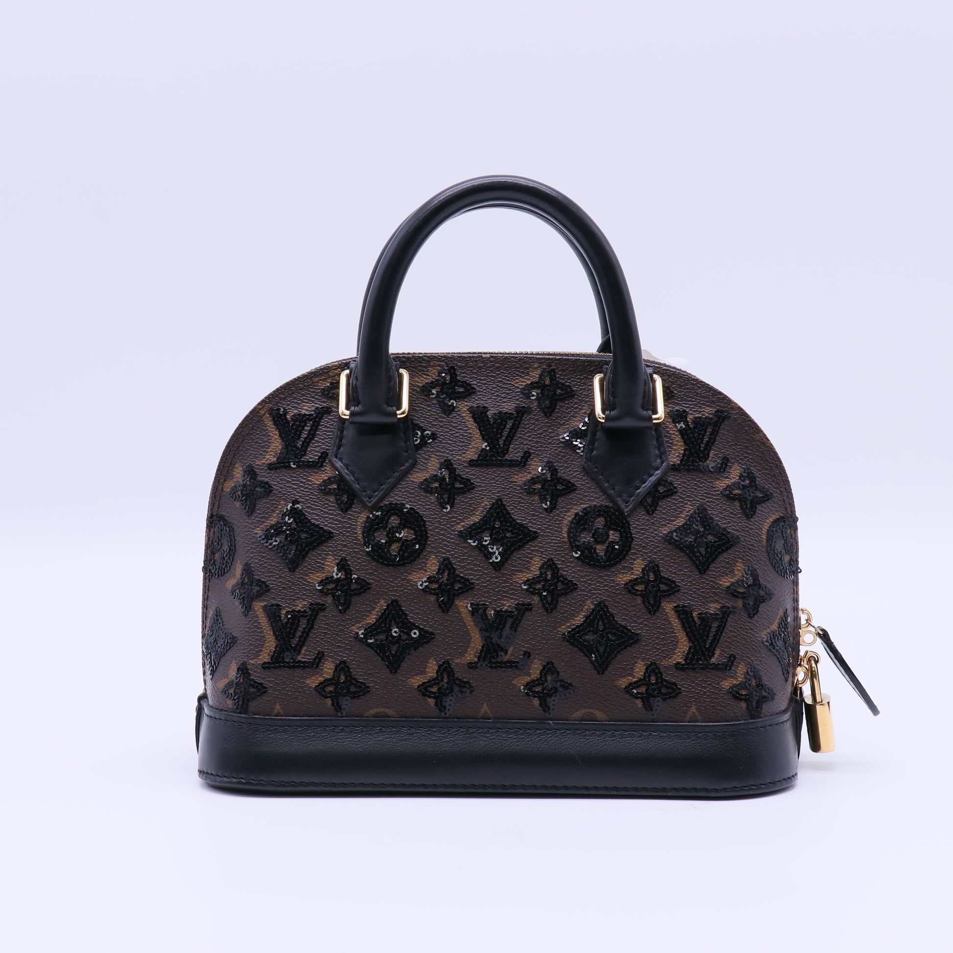 Louis Vuitton Limited Edition Black Monogram Eclipse Alma BB Bag twins B22192