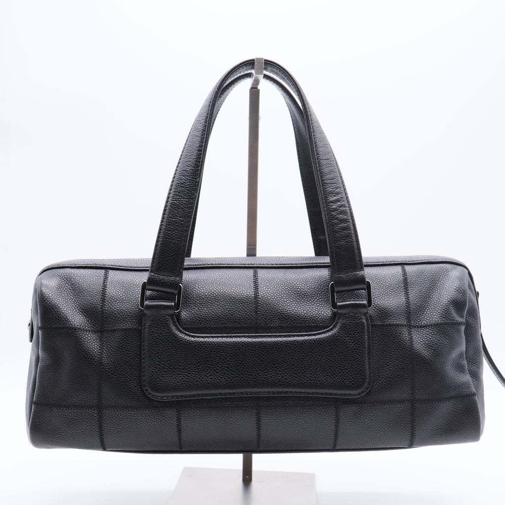 Caviar Square Stitched Tote Black twins