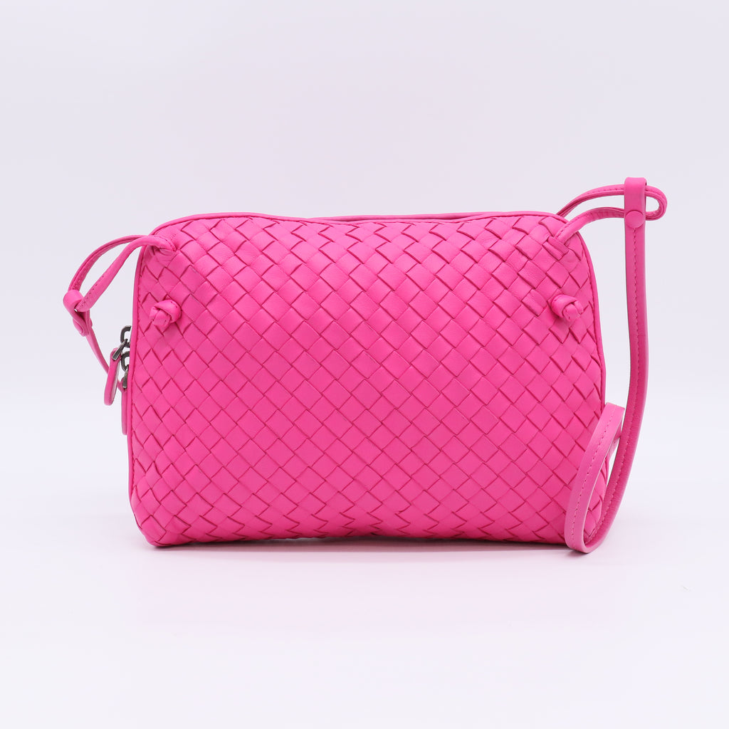 Bottega Veneta Nappa Intrecciato Small Nodini Bag in Shocking Pink B23213