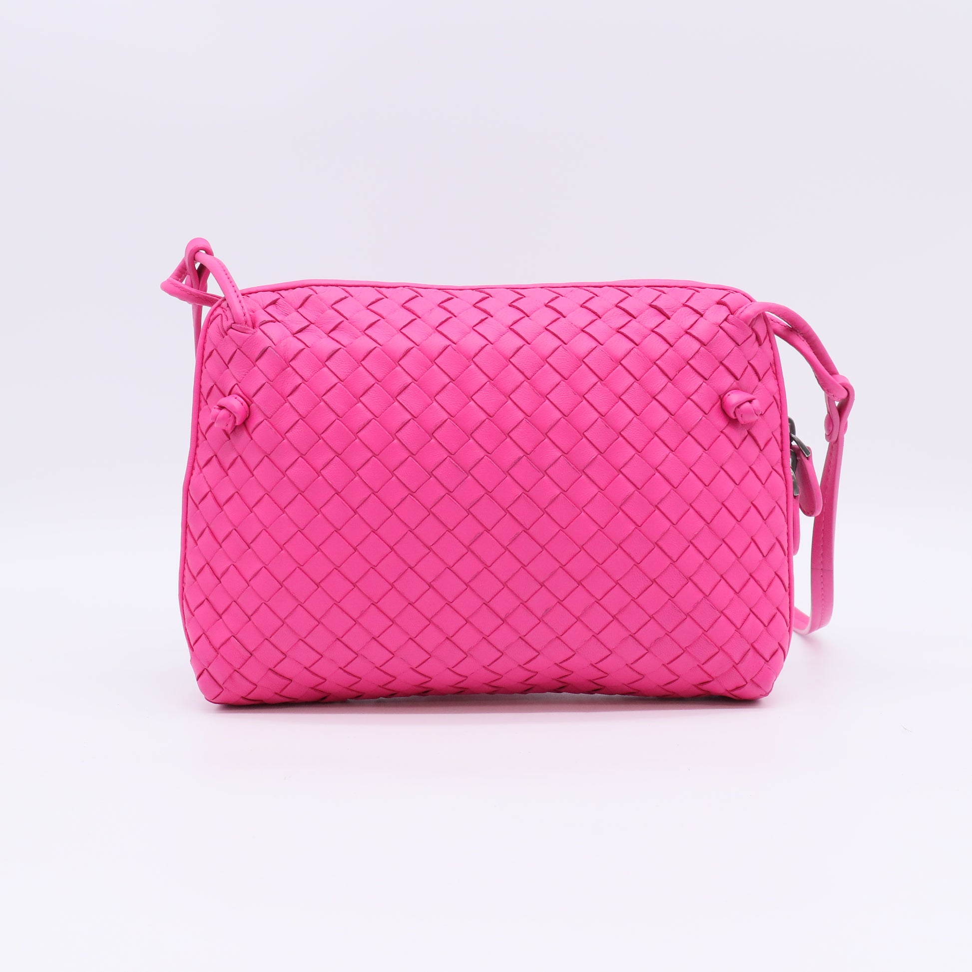 Bottega Veneta Nappa Intrecciato Small Nodini Bag in Shocking Pink B23213