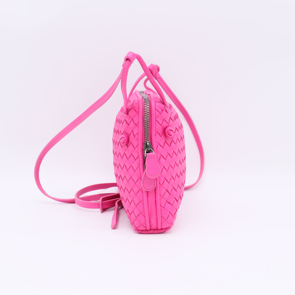 Bottega Veneta Nappa Intrecciato Small Nodini Bag in Shocking Pink B23213