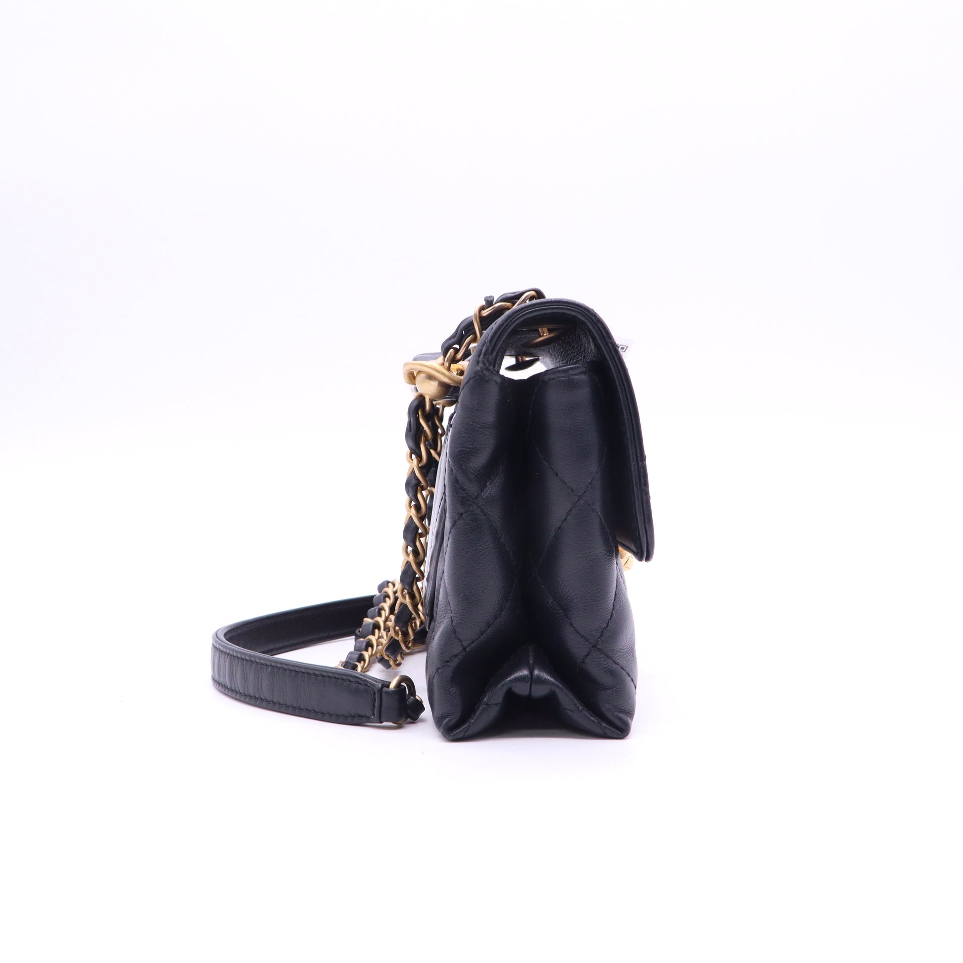 Calfskin  Flap Bag Black Twins LDJ3557