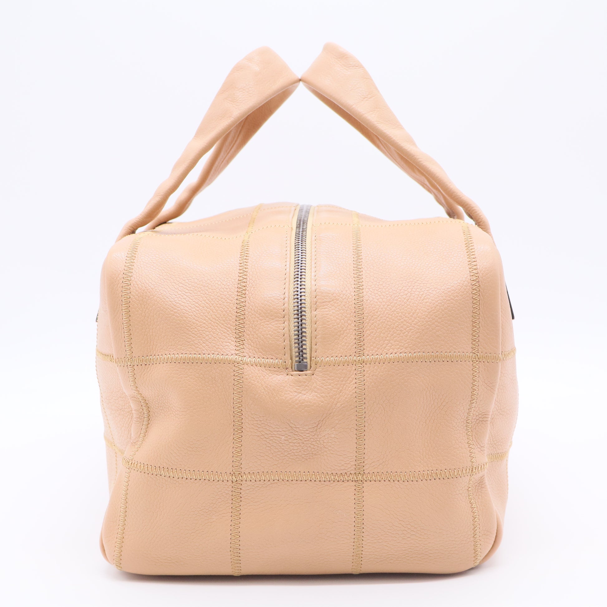 Beige Square Quilt Bowler Bag twins