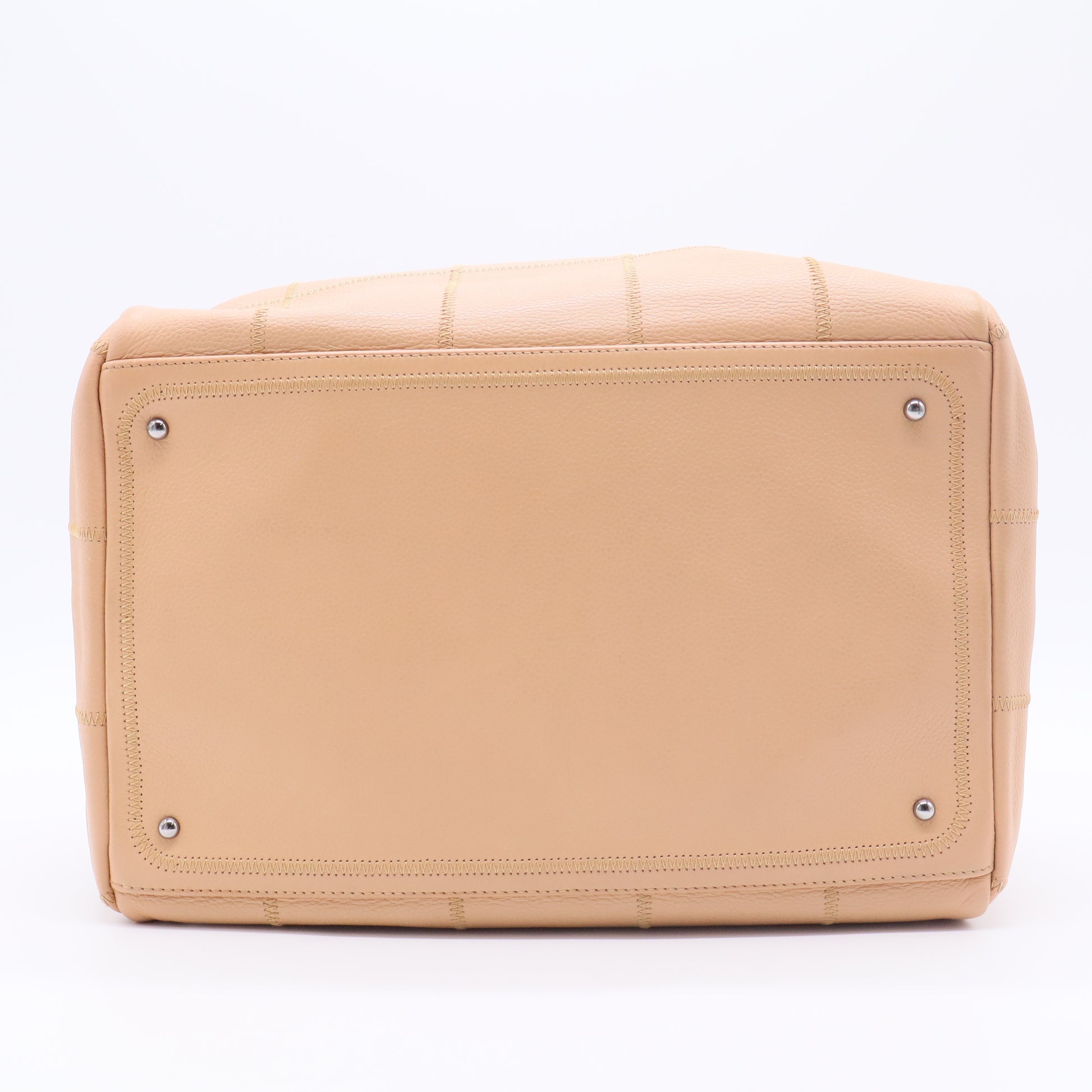 Beige Square Quilt Bowler Bag twins