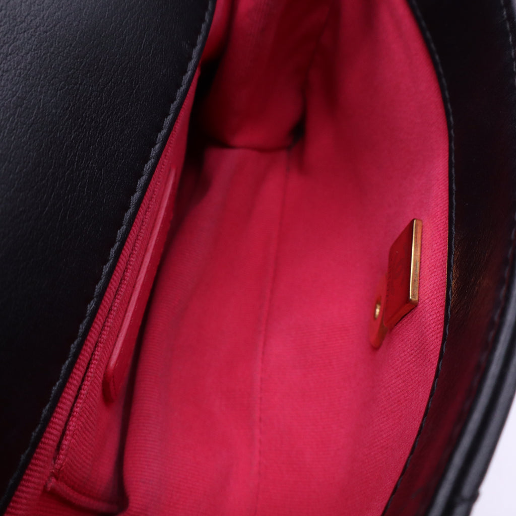 Calfskin  Flap Bag Black Twins LDJ3557