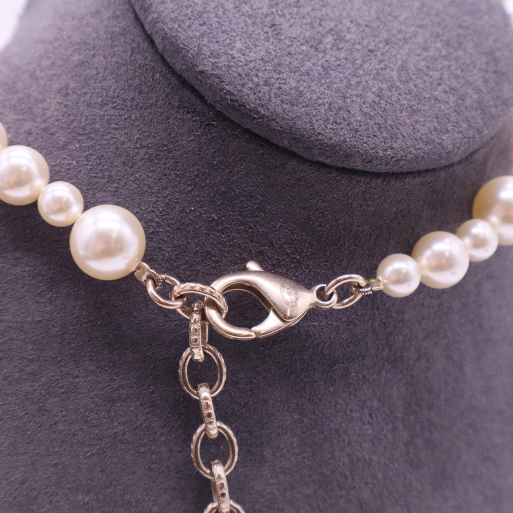 Pearl Necklace with Gold Emblem
