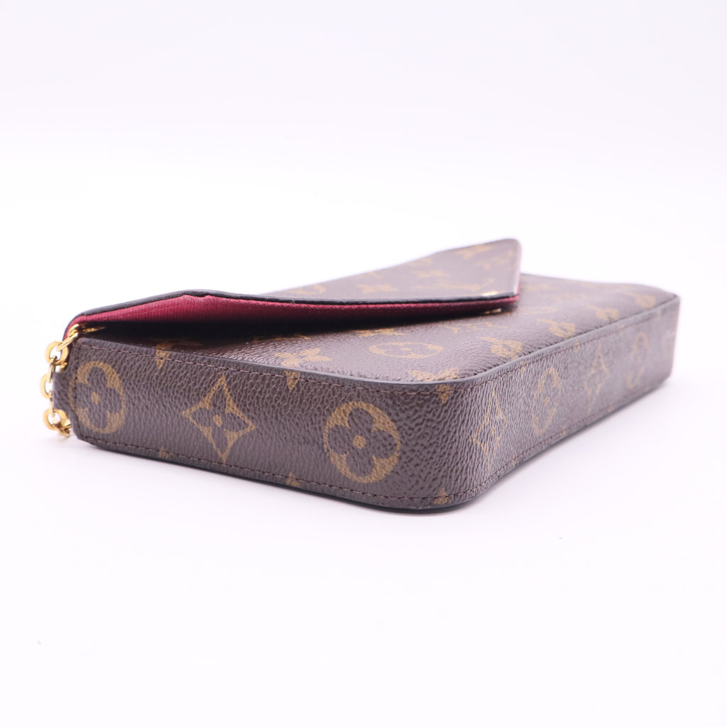 LOUIS VUITTON Monogram Pochette Felicie Gold Buckle Chain Shoulder Bag twins