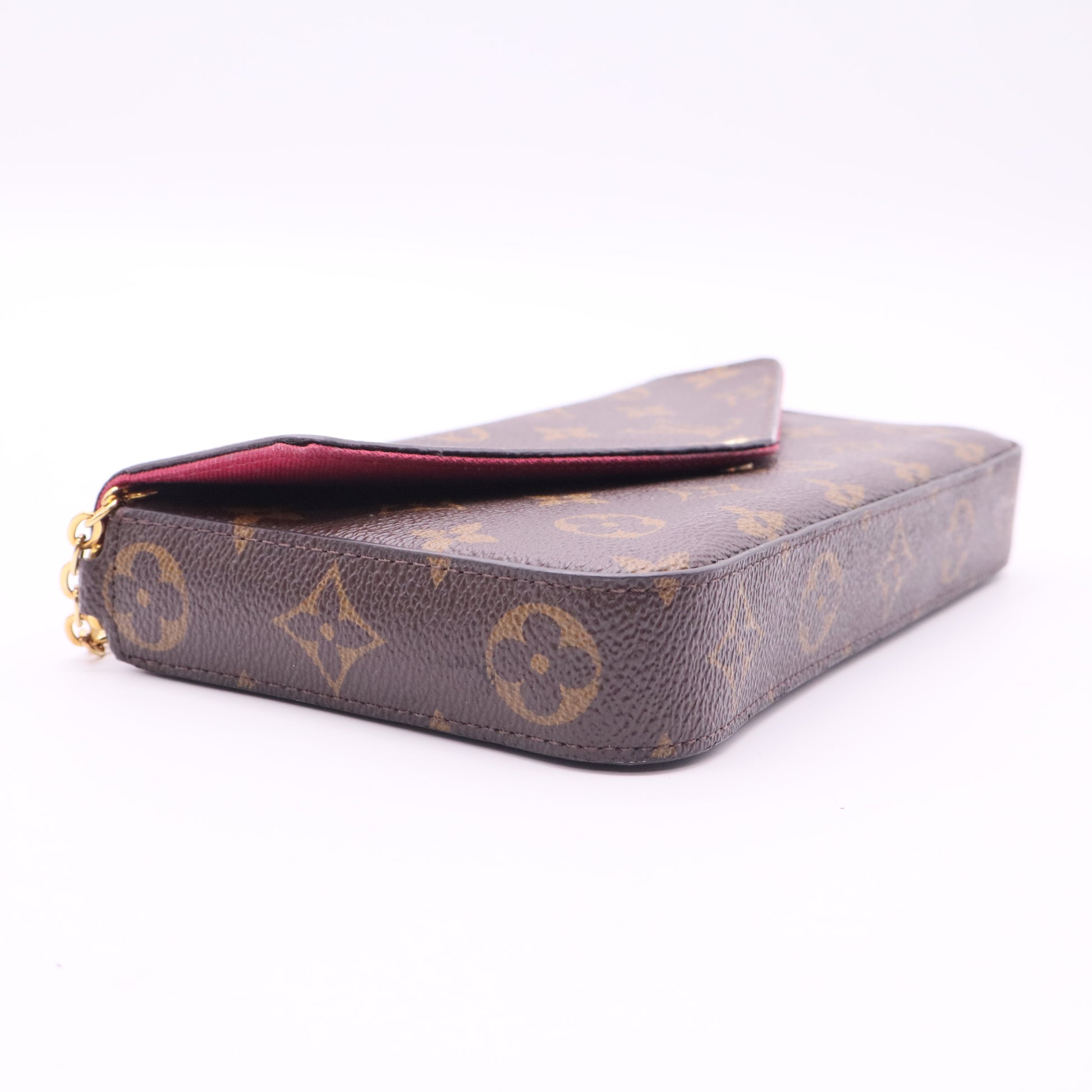 LOUIS VUITTON Monogram Pochette Felicie Gold Buckle Chain Shoulder Bag twins