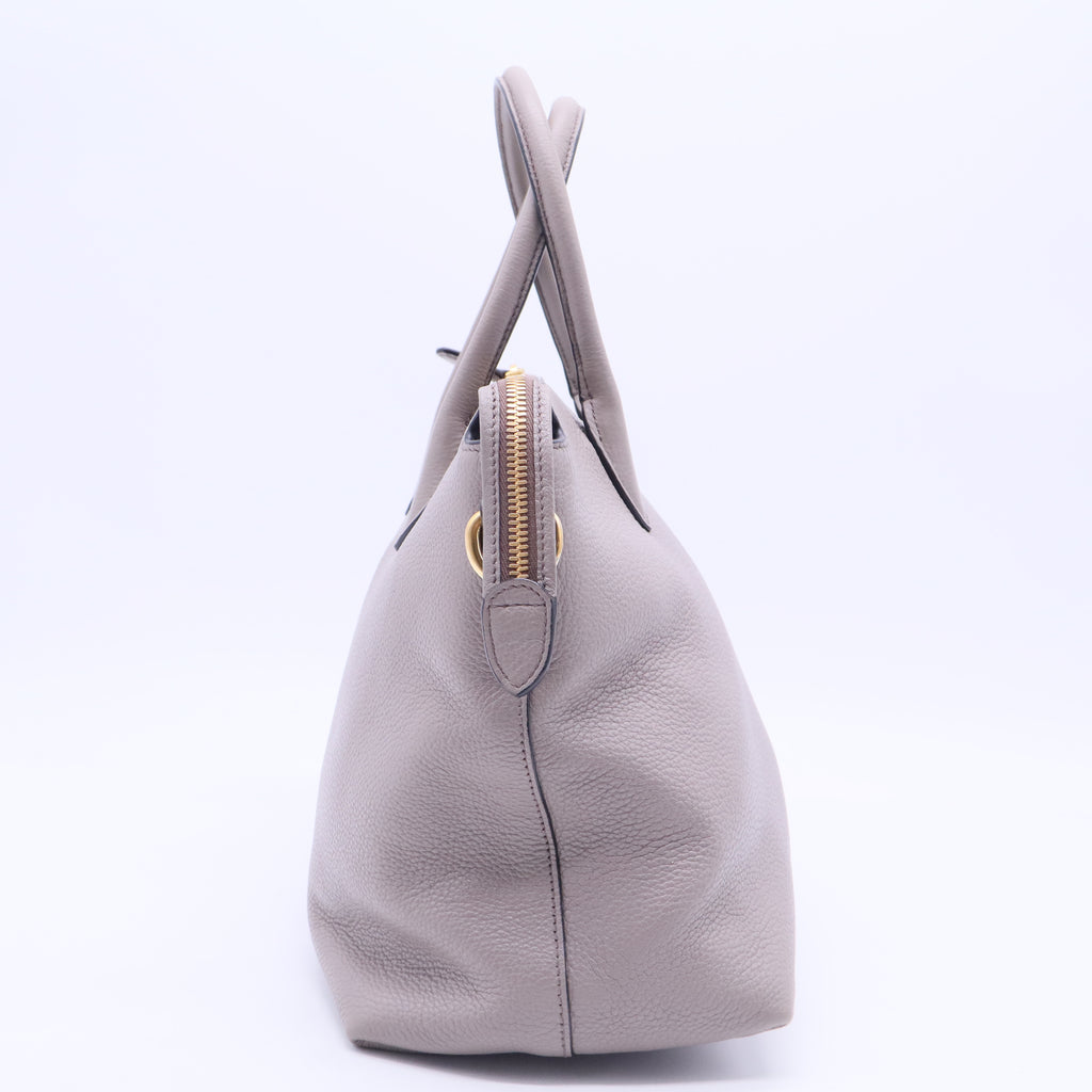 Dual Strap Zip Tote Vitello Daino Medium B20186