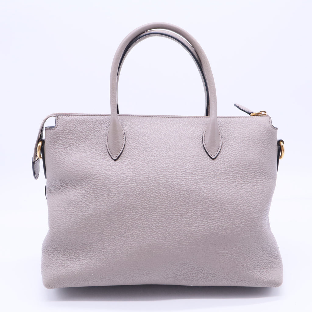 Dual Strap Zip Tote Vitello Daino Medium B20186
