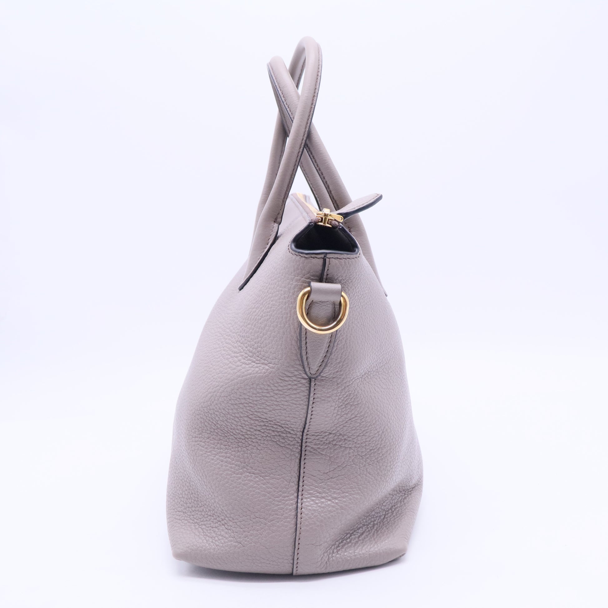 Dual Strap Zip Tote Vitello Daino Medium B20186