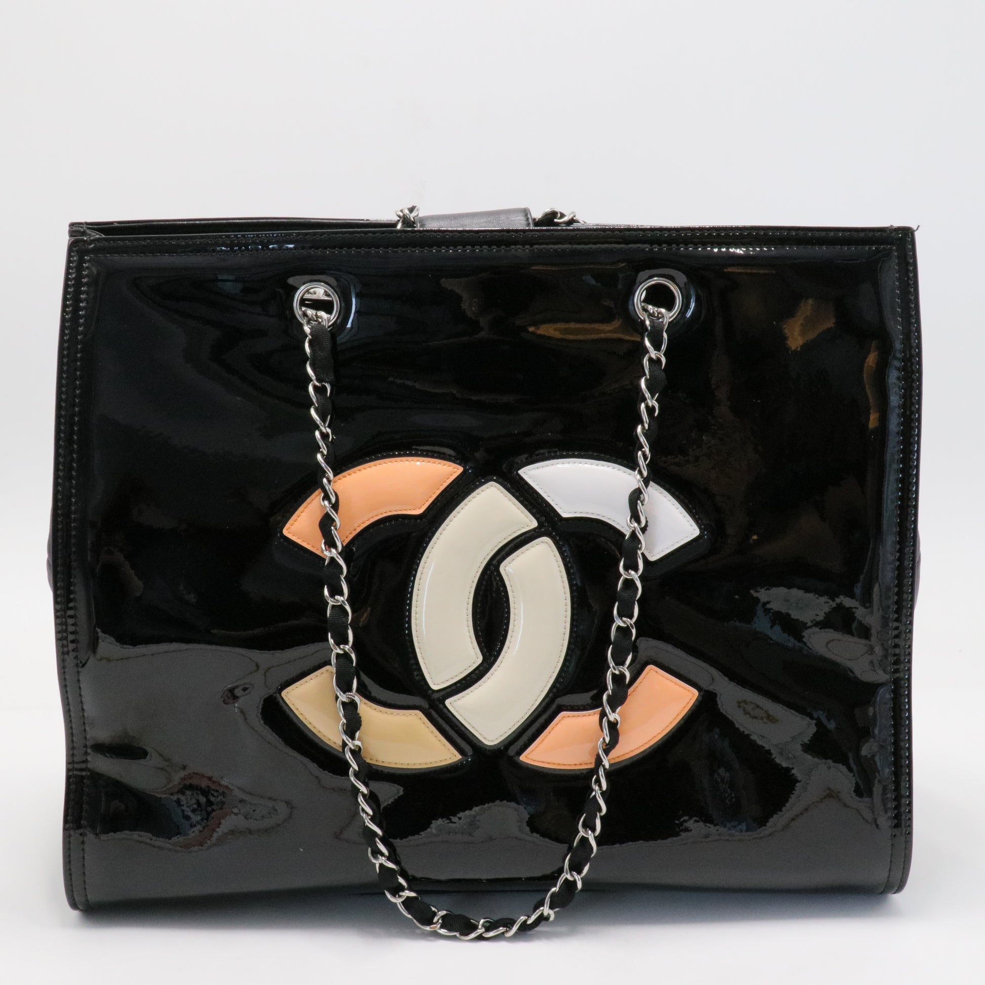 Black Vinyl CC Lipstick Tote Patent