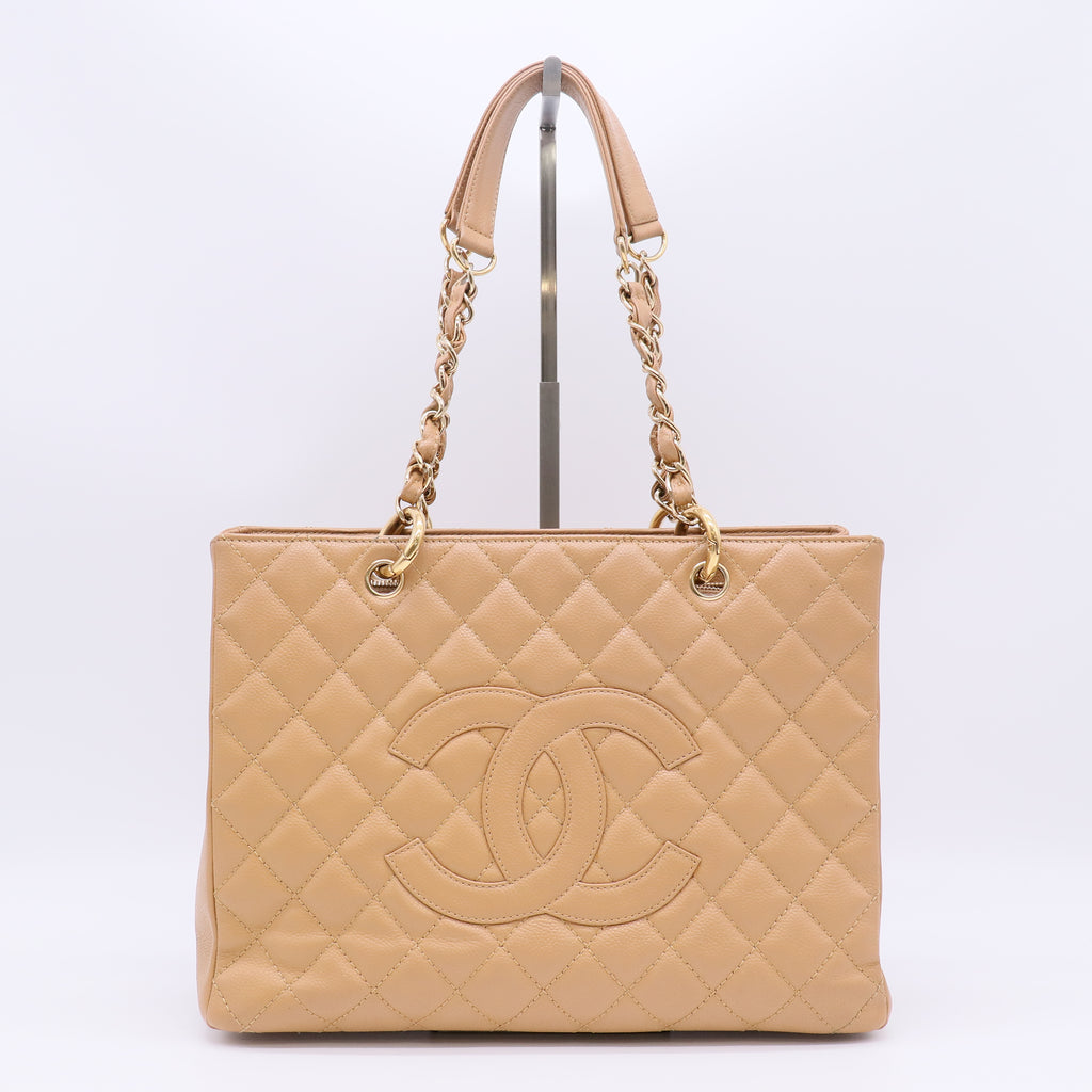Grand Shopping Tote Quilted Caviar Twins B23281