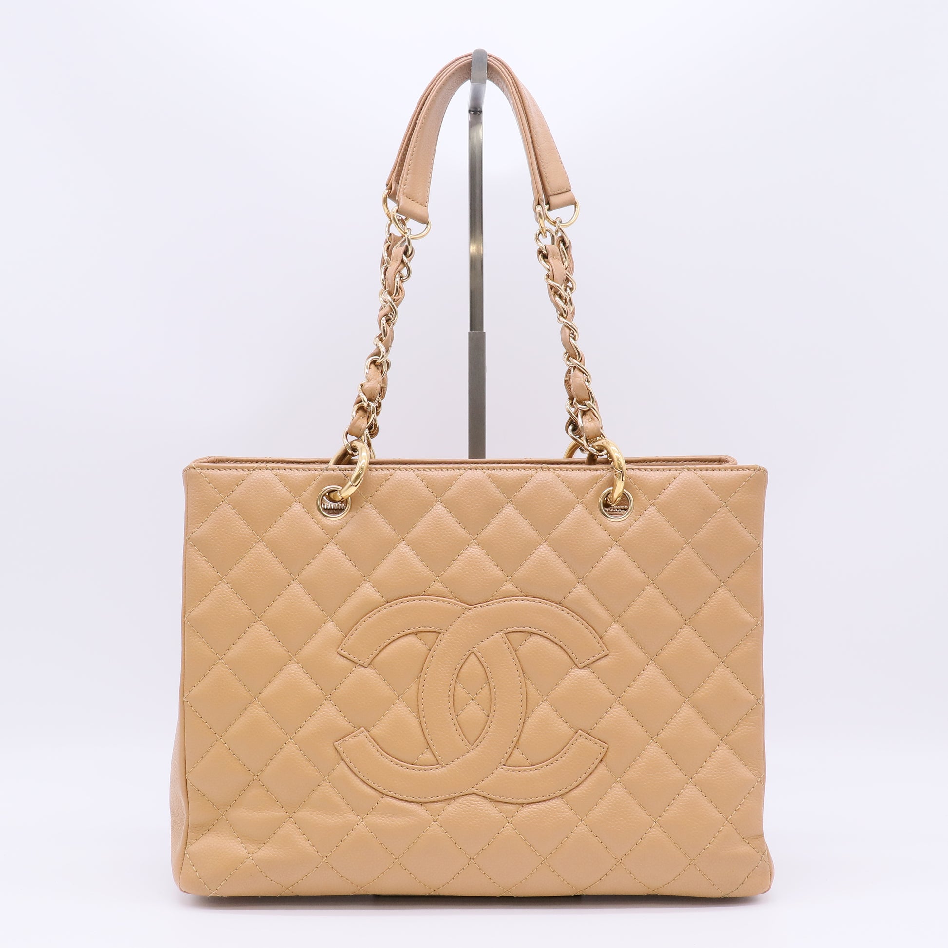 Grand Shopping Tote Quilted Caviar Twins B23281
