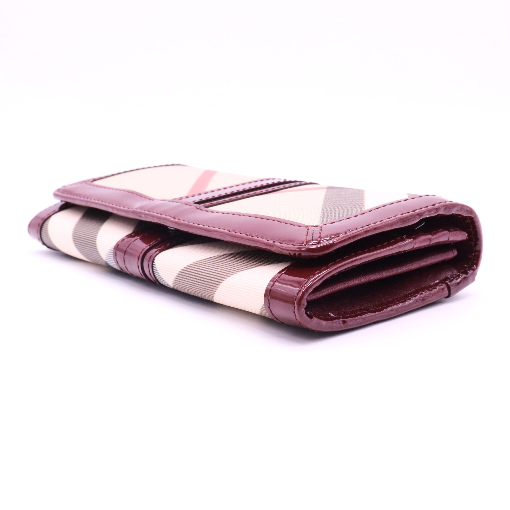 Burberry Rasberry Nova Check PVC Penrose Continental Wallet