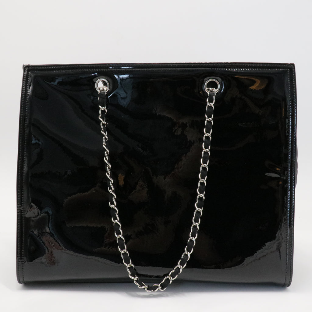 Black Vinyl CC Lipstick Tote Patent